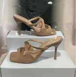 2025 Summer New French High Heels French Sexy Heel High Heel Super Fire Fine Heel Cross With Sandals HZ0115