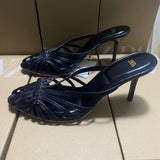 ZA Home 2025 New Women's Shoes French Retro Pointed In The Fashion Soft Leather Niche Design Feel Cat And Sandals Women HZ0115