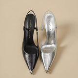 2025 Summer New Head-Up Fine And Air Behind The Fairy Style Art Gentle High Heel Single Shoes HZ0115