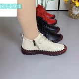 Handmade Beef Soft-Soled Mother Shoes Women 2025 Spring And Autumn New High-Top Single Shoes Casual Sneakers HZ0115