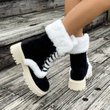 Large-Size Autumn And Winter Hair To Keep Warm Thick Bottom Boots Comfortable Round Head With Snow Boots Woman HZ0115