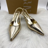 ZA Home In The Autumn Of 2025 On The New Golden Sharp Behind The High-Heeled Women Muqin Shoes Small Fine Heel Big Size List HZ0115