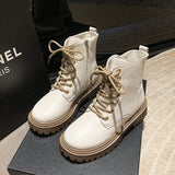 2025 Autumn And Winter New Short Boots Women Retro British Wind Round Head Rough And Ticed Martin Boots HZ0115