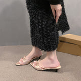 New French Bow Tip-Tip Cool Slippers In The Summer Of 2025 Gentle Fine And Stylish Casual Wear Sandals HZ0115