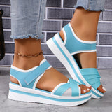 Large-Size New Sandals Women's Large-Size Thick-Bottomed Flat-Bottomed Magic Stick Daily Leisure Beach Sandals HZ0115