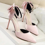 2025 New Summer Buckle With Bow High Heels Fine Heel Head Of Women's Shoes Sandals HZ0115