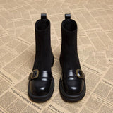 Vintage Thin Skinny Boots Brown Stockings Boots Women 2025 Autumn And Winter Yangqi Leg Long Short Boots Small Ankle Boots HZ0115