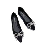 Autumn 2025 New French Daily Sweet Bow Drill Single Shoe Tip Bow Bow Tie Heel HZ0115