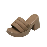 Pine Cake Thick Bottom Cool Slippers Women Wear 2025 Summer Fashion Niche Women's Shoes Design Feel Beach One-Word Drag Slope HZ0115