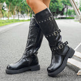 Rival Trouser Boots Women 2025 Thin Thick Bottom Punk Wind But Knee Boots High-Sleeches Knight Boots HZ0115