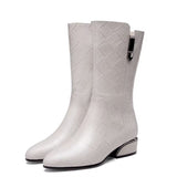 2025 New Autumn And Winter Boots Children Thick Heeled Boots Soft Leather Women's Shoes Winter HZ0115