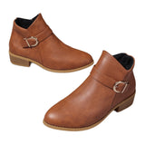 Large-Size Retro Martin Boots 2025 New Pointed Belt Buckle Side Zipper Chelsea Boots Women's Shoes HZ0115