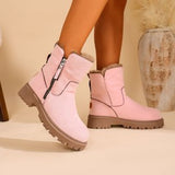 Snow Boots Autumn And Winter New Large Size Side Zip Hair Anti-Slip Waterproof Plus Thick Low-Tight Cotton Shoes HZ0115