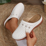 2025 Summer New Women's Baotou Thick-Bottom Slippers Large-Size Round Head Back Empty Casual Slippers HZ0115