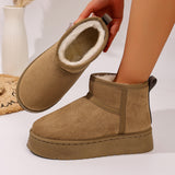 Thick Bottom Snow Boots Women's New Winter Plus Velvet Thick To Keep Warm Short Boots Pedal Sleeve Shoes HZ0115