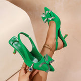 Cat And Cool Slippers Femininity 2025 Spring And Summer New Flat Bows Fashion One-Word Water Drill Slippers HZ0115