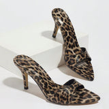 Women's Sharp-Headed Sexy Leopard Print With Fine High Heeled Women's Shoes Fashion Brown High Heels HZ0115