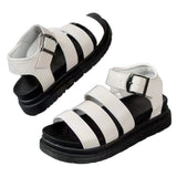 Large-Size 2025 New Solid-Color Thick-Bottomed Belt Buckle Round Head Wearing Beach Sandals HZ0115