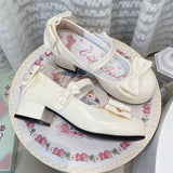 Super Fairy Temperament Sweet Coarse Leather Shoes Women 2025 Summer New Round Head Cute Bow Lo Shoes Mary Jane HZ0115