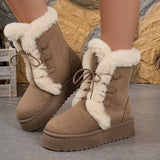 Fashion Kaqi Thick Bottom With High-Heeled Snow Boots Women's New Autumn And Winter 2025 New Warm And High Snow Boots Cotton Shoes HZ0115