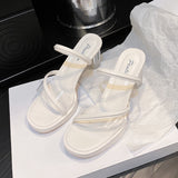 Slippers Women's Summer High Heel New 2025 Fish Mouth Waterproof Table Thick-Soled Cool Slippers Women's Coarse Heel Heel Fashion Shoes HZ0115