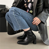High-Heeling Thin Boots Girl Fairy 2025 New Coarse And Smoke Boots Net Red Fashion Chelsea Short Boots HZ0115