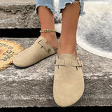 Baotou Slippers Women 2025 Summer New Large-Size Fashion Belt Buckle Lazy Foot Half Slippers HZ0115