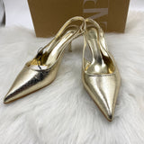 ZA Home In The Autumn Of 2025 On The New Golden Sharp Behind The High-Heeled Women Muqin Shoes Small Fine Heel Big Size List HZ0115