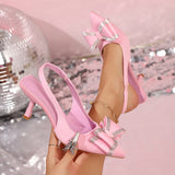 Cat And Cool Slippers Femininity 2025 Spring And Summer New Flat Bows Fashion One-Word Water Drill Slippers HZ0115