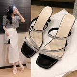 2025 Net Red New One-Shoe Outside The Water Drill Niche Design Shallow High Heel HZ0115