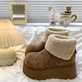 Cotton Boots Women 2025 Winter New Super Fire Retro Plus Velvet Small Thick Bottom Leisure Warm Snow Boots Winter HZ0115