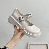French Retro British Style Small Leather Shoes Women 2025 Spring New Beaded Fairy With Thick-Soled Mary Jane Single Shoes HZ0115