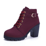 Martin Boots Women's Mid-Autumn 2025 Roundhead Coarse And Short Boots Size High Heel With Side Zipper Fashion HZ0115