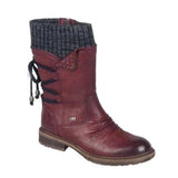 Mid-Low Barrel Large Size Martin Boots Autumn And Winter New Square Tied With Wool Women Boots HZ0115