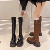 Net Red Boots Women But The New Autumn Thick And Retro Knight Boots Western High-Slip Boots Tide HZ0115