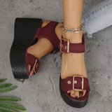 Large-Size Sandals Women 2025 New Fish Mouth Slope With A Word With Women's Shoes HZ0115