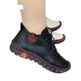 Handmade Beef Soft-Soled Mother Shoes Women 2025 Spring And Autumn New High-Top Single Shoes Casual Sneakers HZ0115