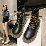 2025 Autumn And Winter New Short Boots Women Retro British Wind Round Head Rough And Ticed Martin Boots HZ0115
