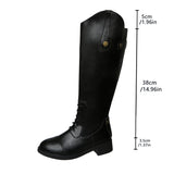 Round Head After The Zippered Knight Boots Autumn And Winter New Temperament High-Trace Knight Boots Woman HZ0115