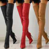 2025 Autumn And Winter New Pointed Side Zipper Slender High With Large Size Over Knee Boots Girl Boots HZ0115
