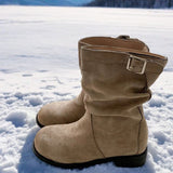 Vintage British Style Coarse And Martin Boots 2025 Autumn And Winter New Thin Pile In The Boots Sleeves Short Boots HZ0115