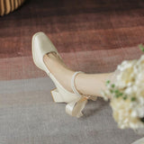 High-Heeled Women 2025 New Bow Fairy Wind With Coarse Heel Girl Head French Mary Jane Singles Shoes HZ0115