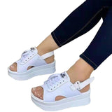 2025 New Pine Cake Bottom Fish Mouth With Magic Stick With Large-Size Casual Women's Sandals HZ0115