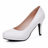 14 Cm White Heel Single Shoes Red Thin Heel Waterproof Table White Wedding Shoes Large High Heels Wedding Shoes HZ0115
