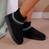 Autumn And Winter New Pine Cake Thick Bottom Knitted Mouth To Keep Warm Snow Boots Women's Korean Version Round Tsetse Women Cotton Boots HZ0115