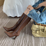 Small White Boots Children 2025 New Thin Boots Boots But Knee High High Boots Tips HZ0115