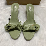 ZA Home 2025 New Women's Shoes Green Petals Low Heel Temperament High Heels High-Heeled Shoes Behind The Shallow Mouth Stumbling Single Shoes HZ0115
