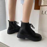 Autumn 2025 New Black Handsome Martin Boots Women's Thick-Bottomed Short Boots HZ0115