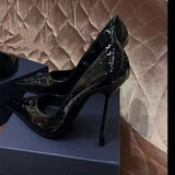 Korean Version Of Princess Shoes 2025 Spring New Pointed Leather Fine Heel High Heels Light Mouth Small Single Shoes Red Wedding Shoes HZ0115