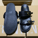 ZAJ2025 Spring New Women's Shoes Round Head Flat Shoes Black Buckle Breathable Round Head Fashion Flat Bottom HZ0115